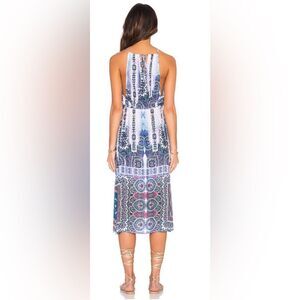 Nanette Lepore Indigo Paisley Mini Dress Halter Beach Coverup Womens large Boho